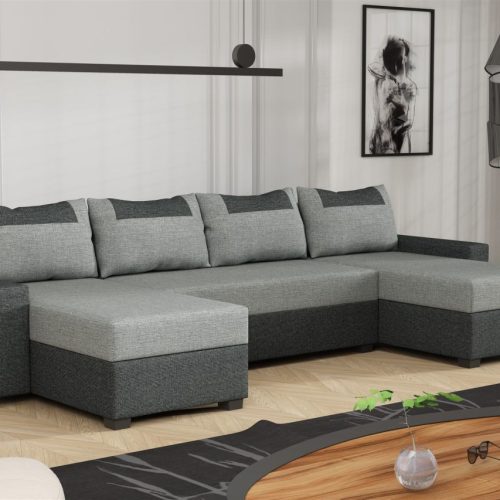 Wohnlandschaft Schlafsofa Sofa HEDVIG LUX Stoff Inari Dunkelgrau- Grau Wohnlandschaft Schlafsofa Sofa HEDVIG LUX Stoff Inari Dunkelgrau- Grau
