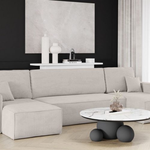 Wohnlandschaft Schlafsofa Sofa MARIS Stoff Poso Altweiß Wohnlandschaft Schlafsofa Sofa MARIS Stoff Poso Altweiß