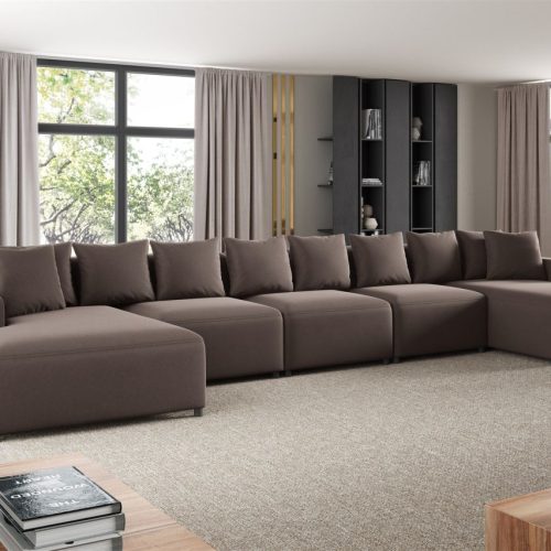 LAGERDEAL Wohnlandschaft Sofa U-Form Designersofa MEGAN XL in Stoff Salvador ...