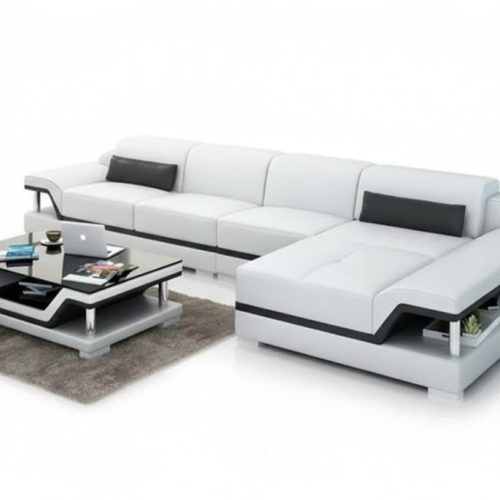 Wohnlandschaft Ledersofa Ecksofa L-Form Modernes Sofa Ecksofa Polster