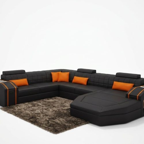 Wohnlandschaft Wohnzimmer Ecksofa Leder Sofa Couch Polster Garnitur Wohnlandschaft Wohnzimmer Ecksofa Leder Sofa Couch Polster Garnitur