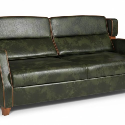 Wohnzimmer 2-Sitzer Sofa Leder Luxus Holz Modernes Design Zweisitzer Wohnzimmer 2-Sitzer Sofa Leder Luxus Holz Modernes Design Zweisitzer
