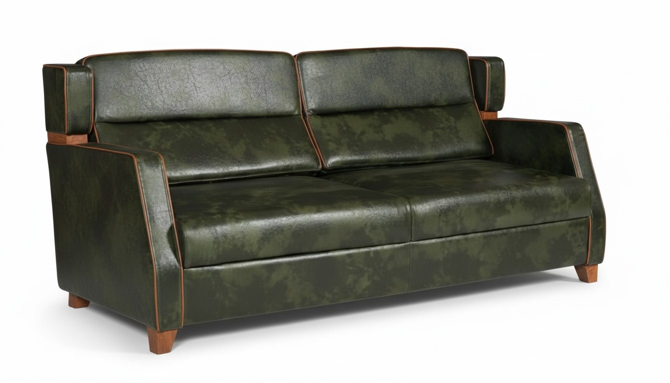 Wohnzimmer 2-Sitzer Sofa Leder Luxus Holz Modernes Design Zweisitzer Wohnzimmer 2-Sitzer Sofa Leder Luxus Holz Modernes Design Zweisitzer