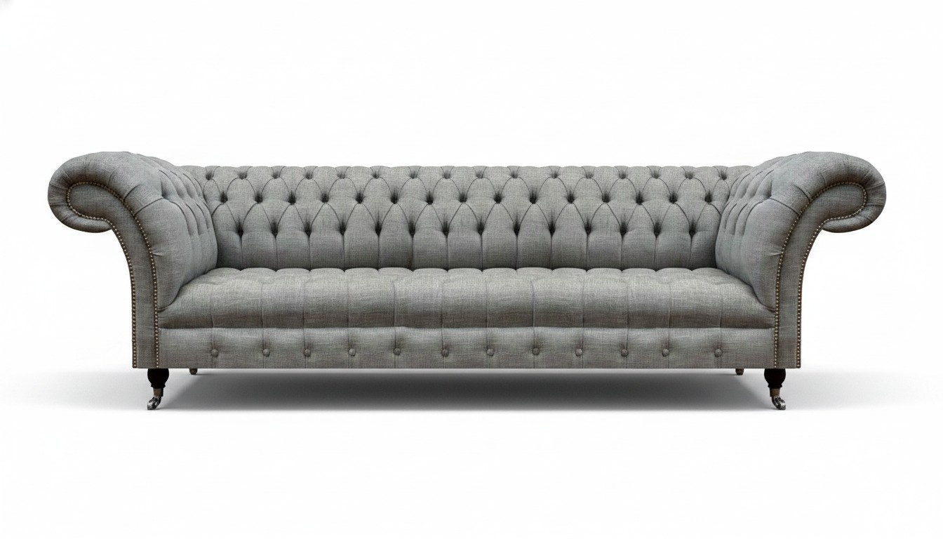 Wohnzimmer Luxus Grau Viersitzer Sofa Chesterfield Neu Polstermöbel Wohnzimmer Luxus Grau Viersitzer Sofa Chesterfield Neu Polstermöbel