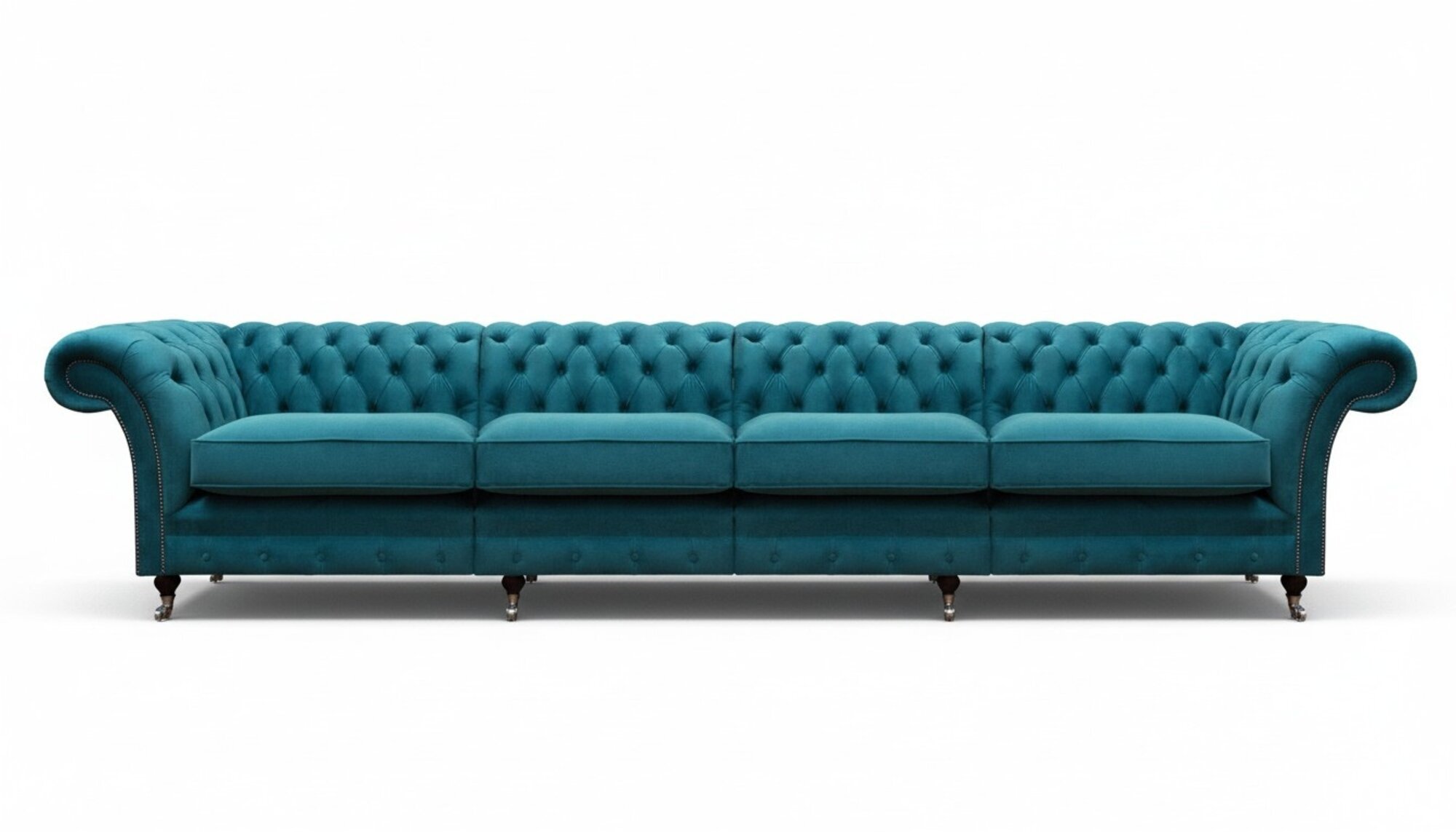 Wohnzimmer Sofa Viersitzer Couch Designer Einrichtung Blau Chesterfield