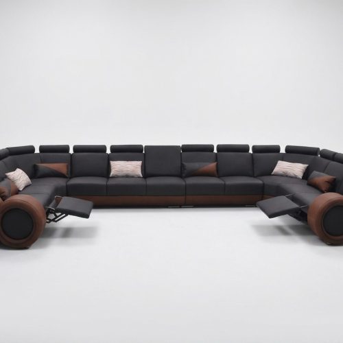 XXL Couch Big Eck Sofa Leder Eck Garnitur Landschaft Ecke Polster Wohn