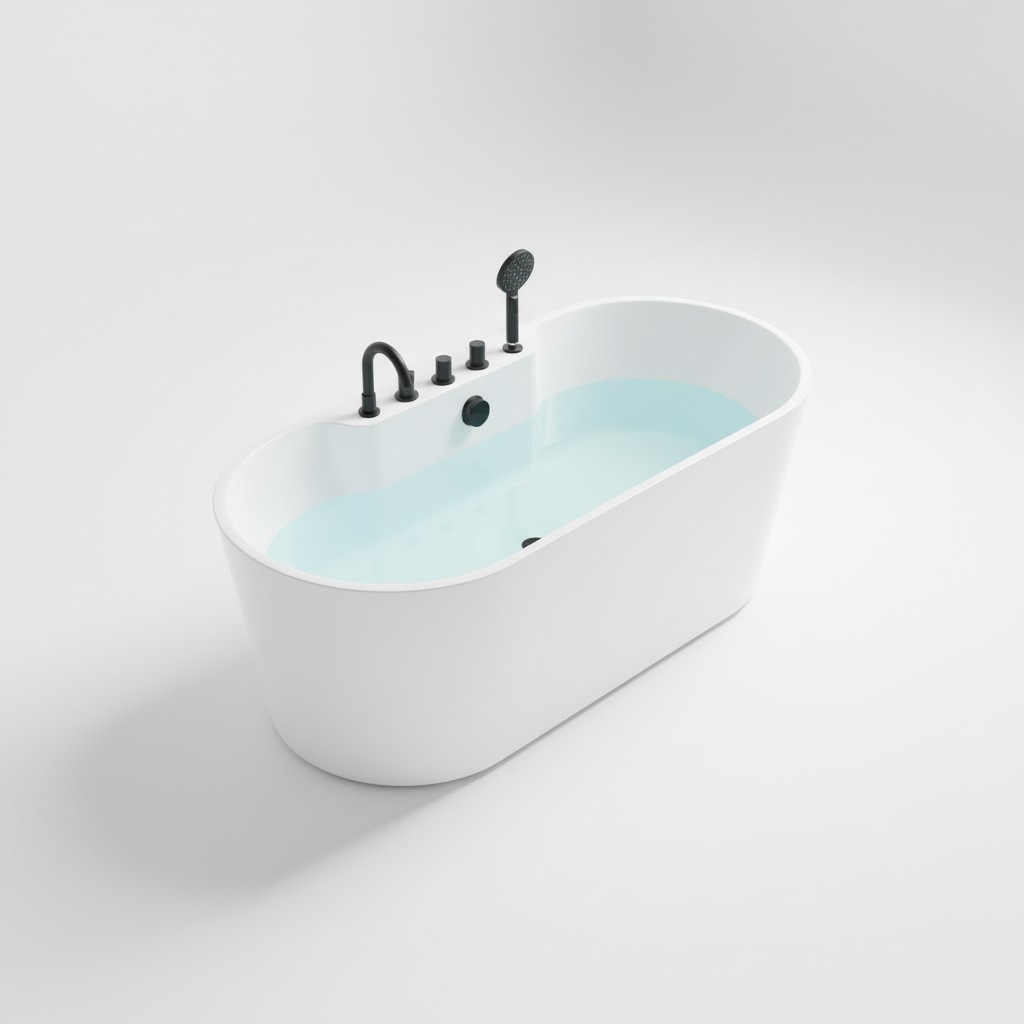 Zeitgenössisch Wanne Acryl Badewanne Badezimmer Weiß Standbadewanne Zeitgenössisch Wanne Acryl Badewanne Badezimmer Weiß Standbadewanne