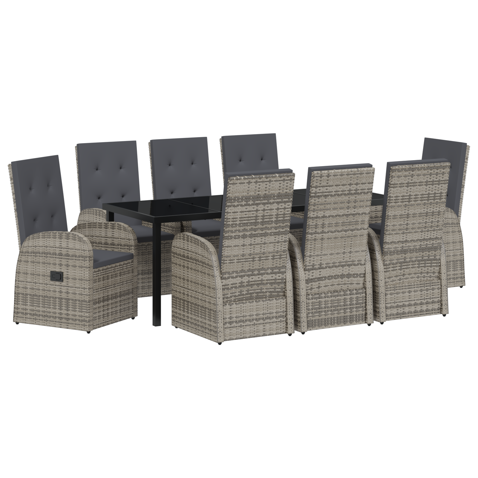 Verstellbare Gartenstühle Mit Kissen 9 Pcs Grau Dunkelgrau Vidaxl Verstellbare Gartenstühle Mit Kissen 9 Pcs Grau Dunkelgrau Vidaxl