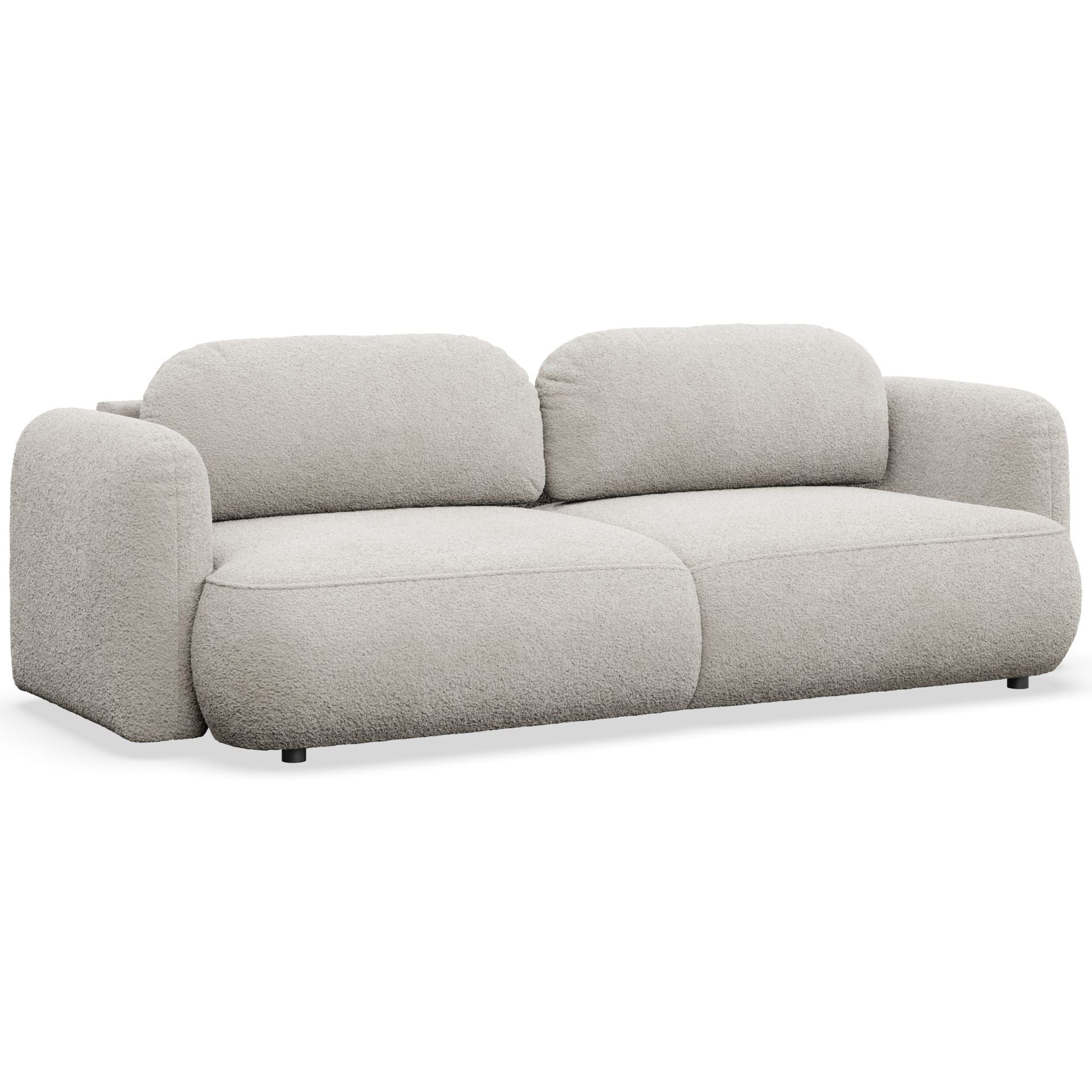 Selsey Tvoya – 3-sitzer Schlafsofa Mit Bouclé-bezug, Hellbeige