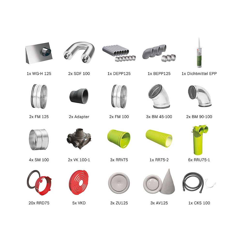 Bosch Wohnungslüftungspaket Bopa Ve122 Luftverteilpaket Bis 90 M2, Wandmontage - 7739624342
