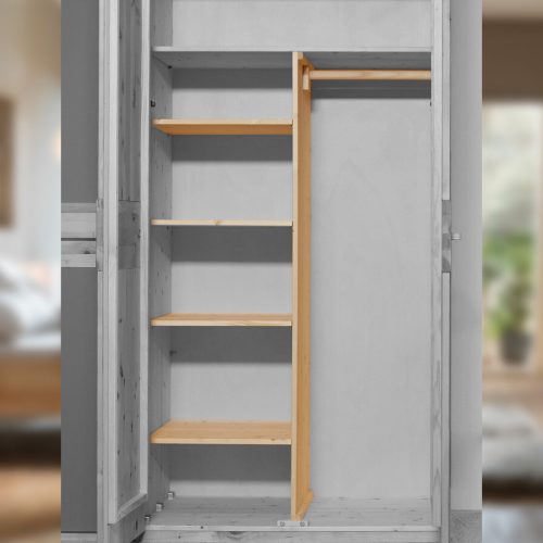 AlpenZirbe Kleiderschrank – Inneneinteilung AlpenZirbe Kleiderschrank – Inneneinteilung