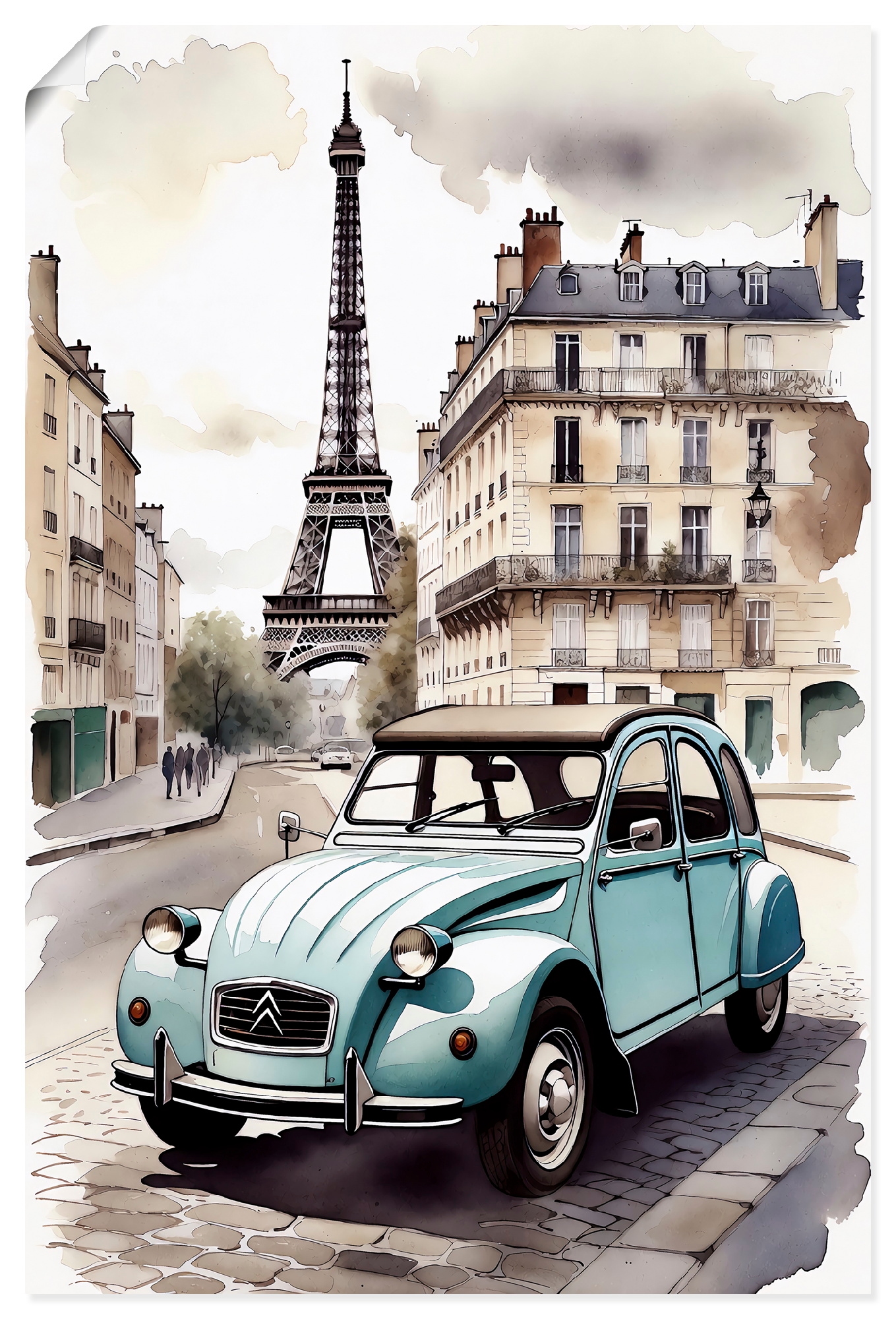 Artland Wandbild "2CV - die bekannte Ente" 1 Stk. tlg. als Alubild, Leinwandbild, Poster, Wandaufkleber in verschied. Größen