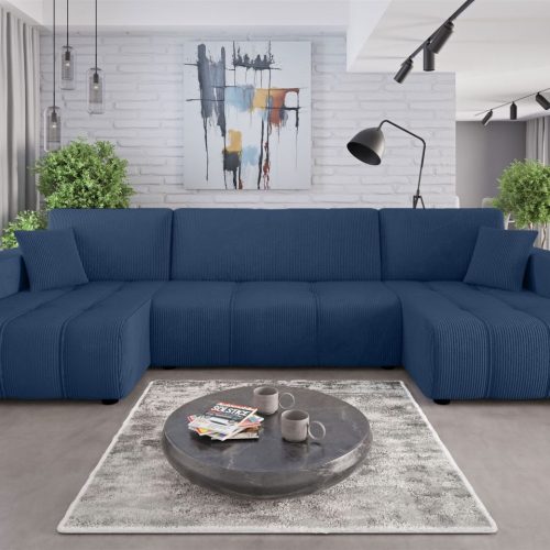 Wohnlandschaft Mit Schlaffunktion Dagny Sofa U-form In Stoff Poso Blau Wohnlandschaft Mit Schlaffunktion Dagny Sofa U-form In Stoff Poso Blau