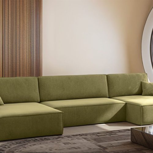 Fun Moebel - Wohnlandschaft Mit Schlaffunktion Sofa Louis Stoff Salvador Grün