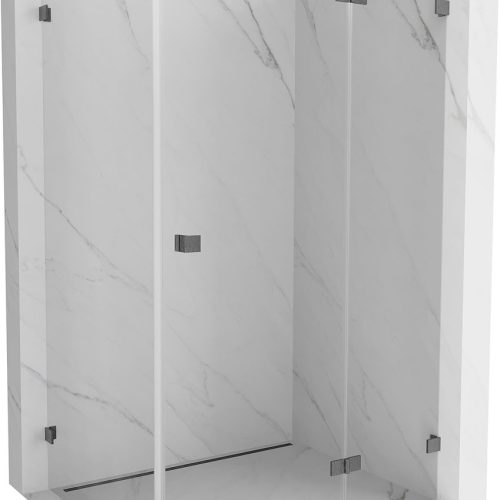 Mexen Lunar T Rechte Duschkabine 90 X 110 Cm, Transparent, Gebürstetes Gun Grau - 834t-090-110-66-00-p