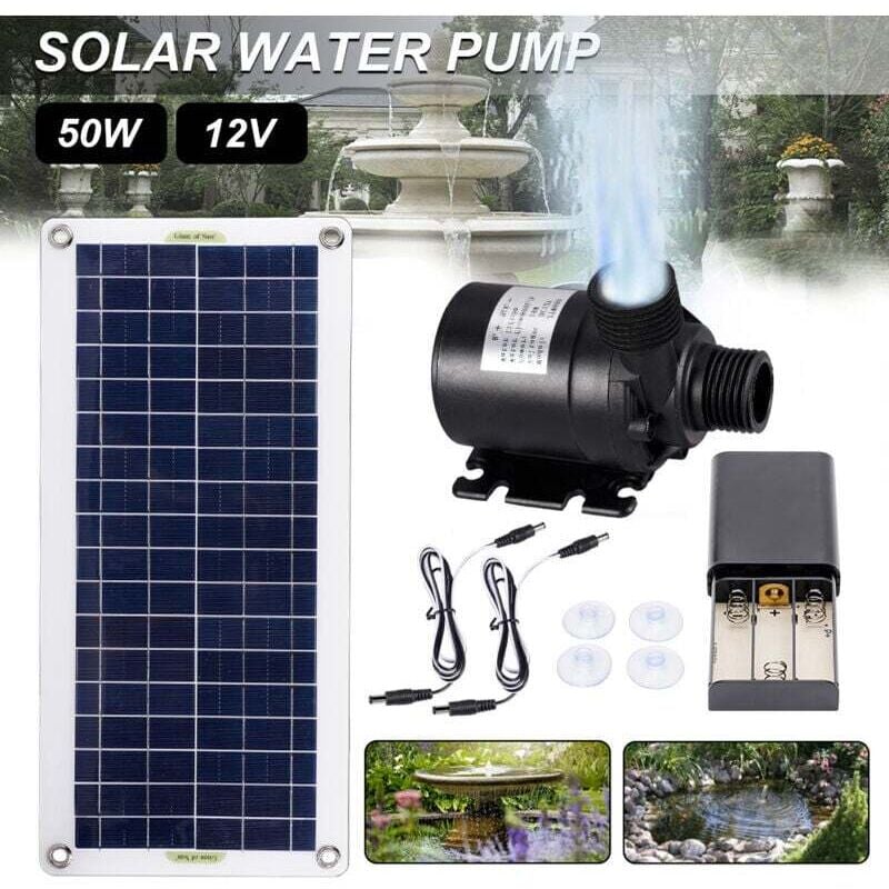 800l/h Ultra Ruhig Bürstenlosen Solar Wasserpumpe Subsn Motor Garten Brunnen Dekoration