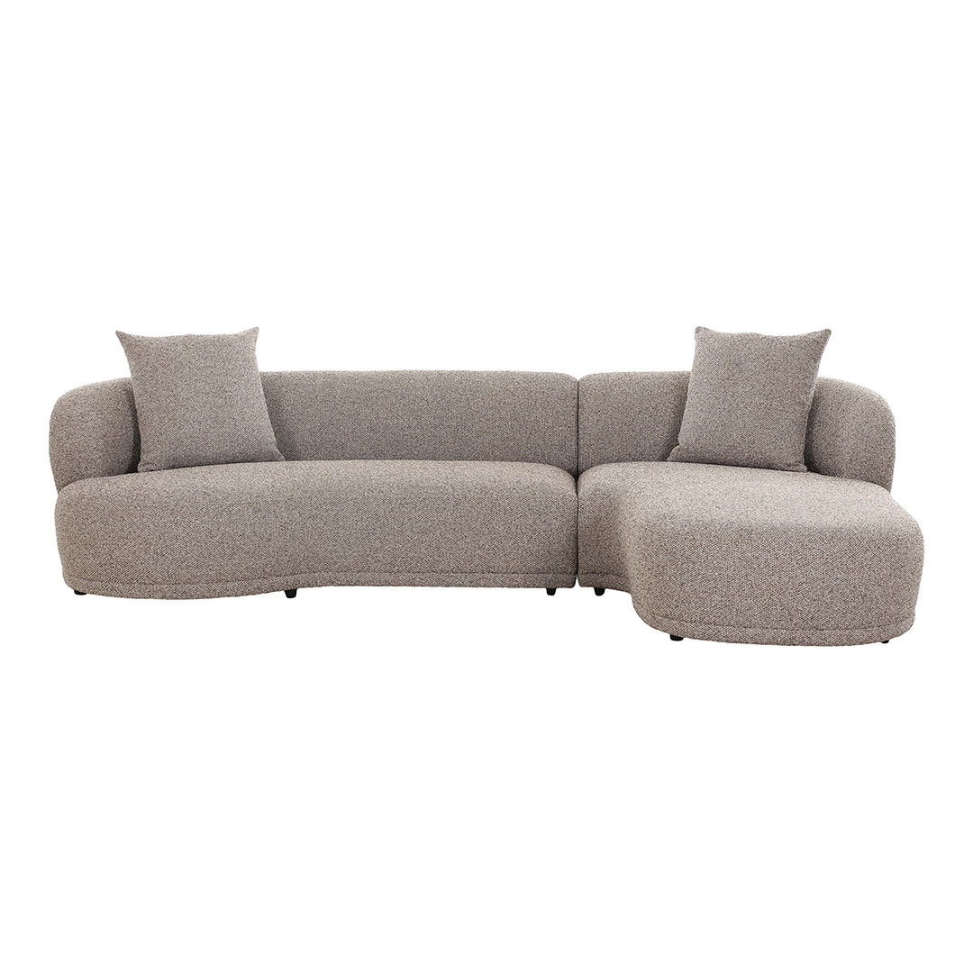 Kingston Sofa Mit 2 Kissen, Rechtsdrehend Braun.