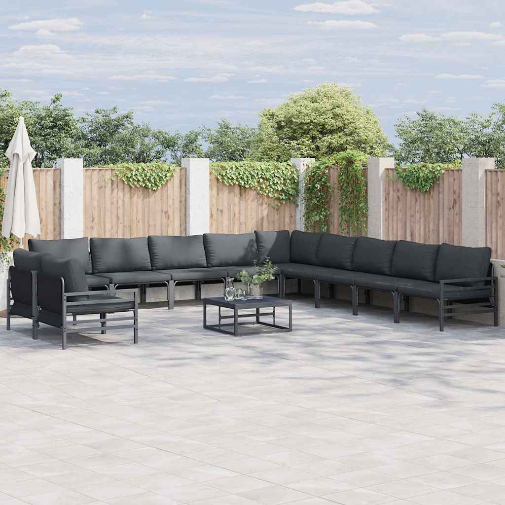 Garten-sofa-set 12 Pcs Anthrazit Stahl Vidaxl