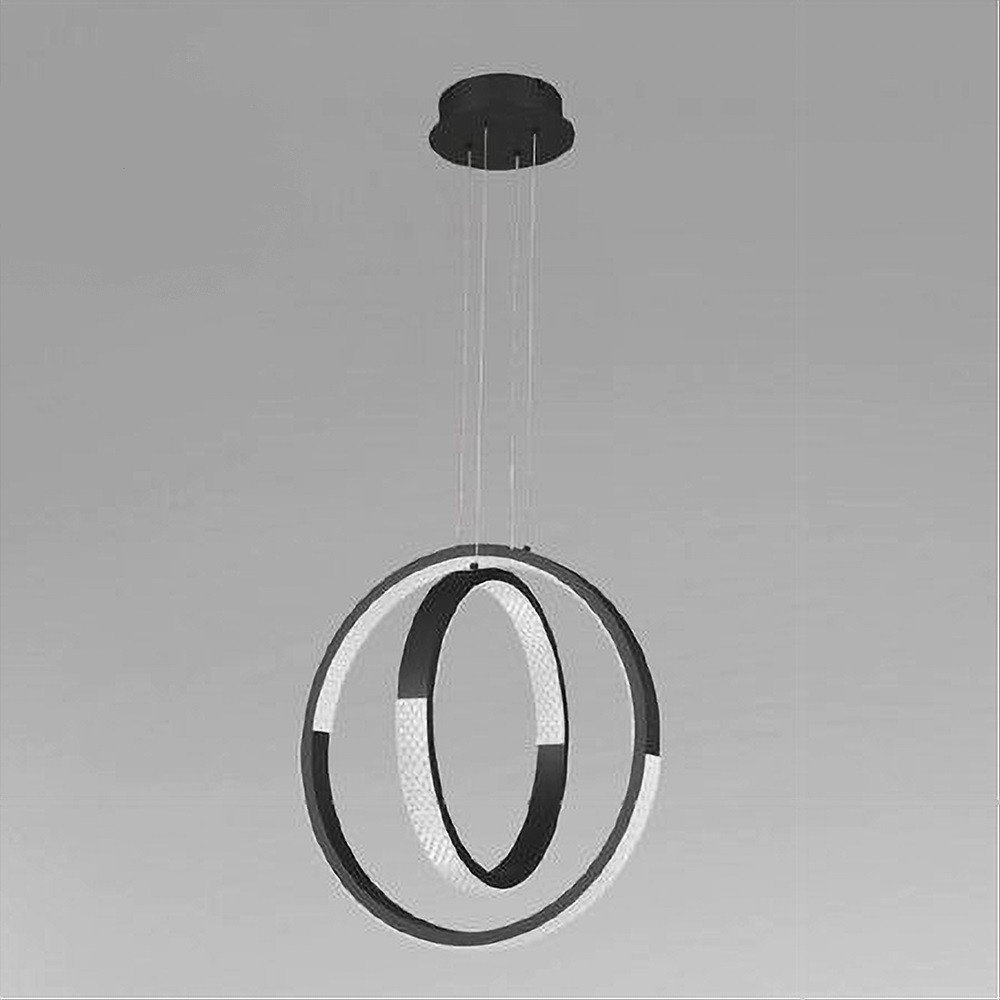 Trade Shop - 64w Runde Led-pendelleuchte Mit Modernem Kristall-effekt Schwarz 32163 - Trade Shop - 64w Runde Led-pendelleuchte Mit Modernem Kristall-effekt Schwarz 32163 -
