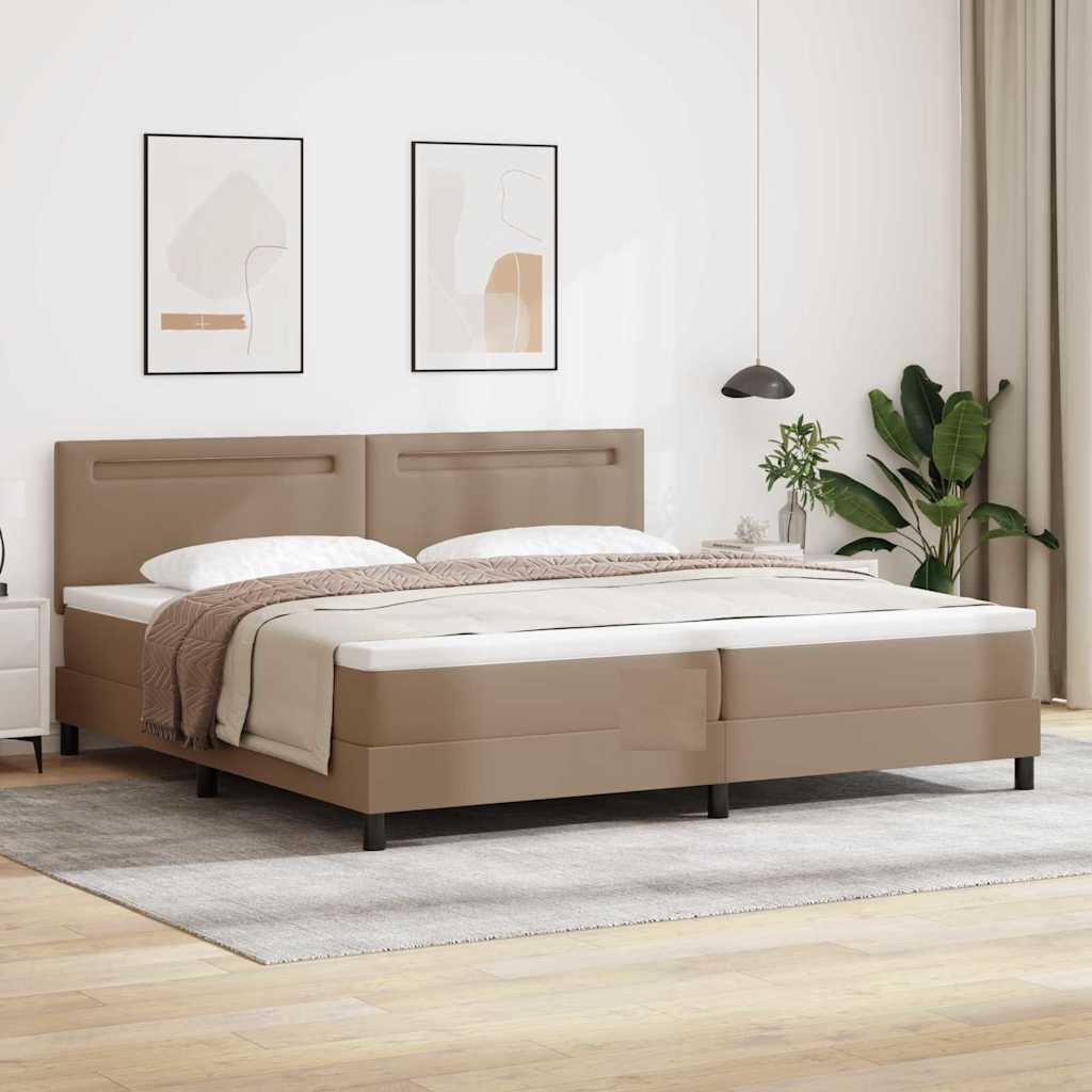 Boxspringbett Mit Matratze Cappuccino 200 X 200 Cm Kunstleder Vidaxl Boxspringbett Mit Matratze Cappuccino 200 X 200 Cm Kunstleder Vidaxl