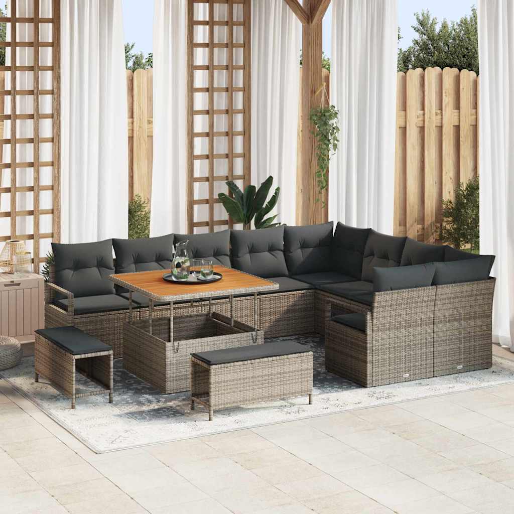 Garten-sofa-set Mit Kissen 12 Pcs Grau 100 X 100 X 71 Cm Vidaxl Garten-sofa-set Mit Kissen 12 Pcs Grau 100 X 100 X 71 Cm Vidaxl