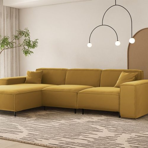 Ecksofa Designersofa Gloria In Stoff Tiffani Honiggelb Ottomane Links