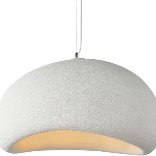 Moderne Deckenleuchten, Durchmesser 40 Cm, Esszimmer, Küche, Flur, Restaurant-pendelleuchte, E27, Japanischer Wabi-sabi-stil, Vogelnestlampe (1 Packung, Weiß)
