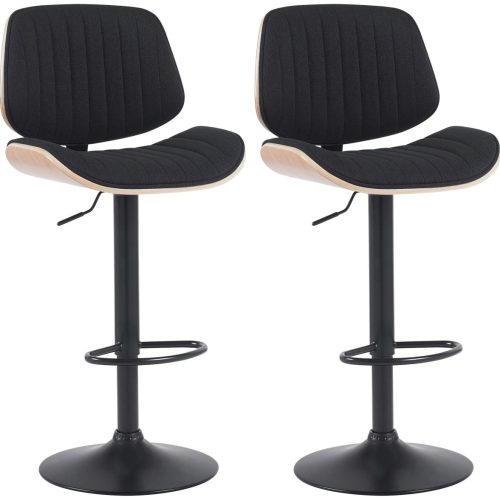 Clp – 2er Set Barhocker Clawson Stoff Natura/schwarz Schwarz