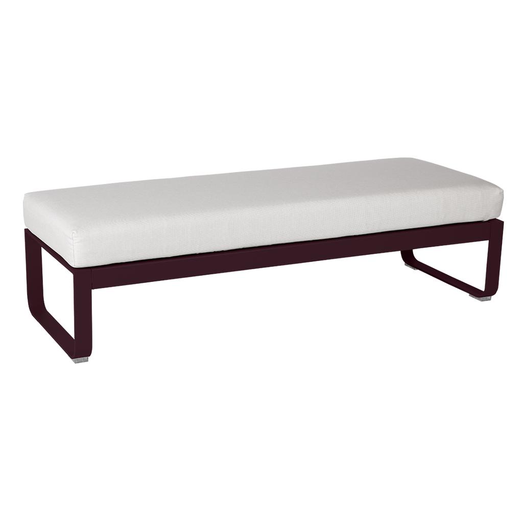 Bellevie 2-Sitzer Polsterhocker B9 Schwarzkirsche 81 Grauweiß