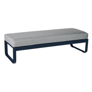 Bellevie 2-Sitzer Polsterhocker 92 Abyssblau 79 Flanellgrau
