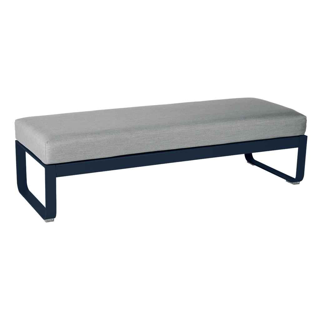 Bellevie 2-Sitzer Polsterhocker 92 Abyssblau 79 Flanellgrau