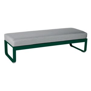 Bellevie 2-Sitzer Polsterhocker 02 Zederngrün 79 Flanellgrau