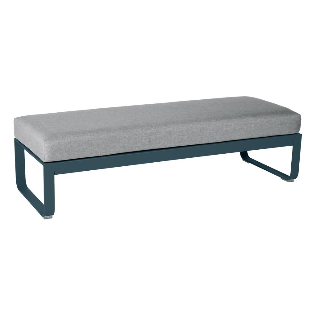 Bellevie 2-Sitzer Polsterhocker 21 Acapulcoblau B8 Taupegrau