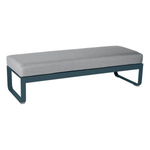 Bellevie 2-Sitzer Polsterhocker 21 Acapulcoblau B8 Taupegrau