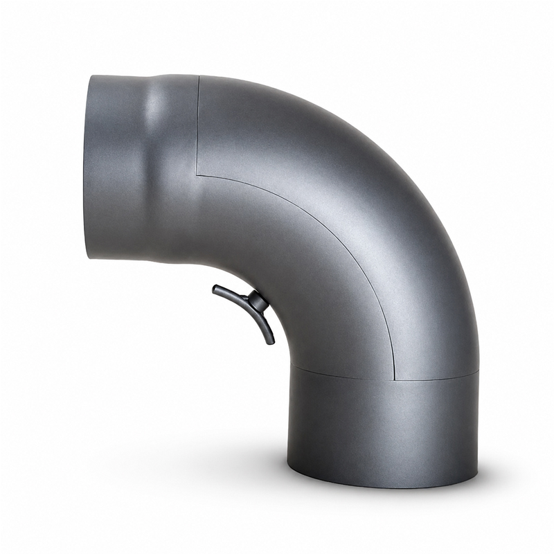 Bogen 90°mit Tür glatt DN 150mm gussgrau # 288 Bogen 90°mit Tür glatt DN 150mm gussgrau # 288