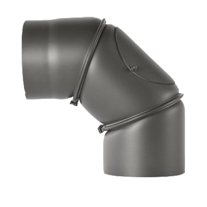 Bogen verstellbar 0-90° mit Tür DN 180mm gußgrau #288 Bogen verstellbar 0-90° mit Tür DN 180mm gußgrau #288