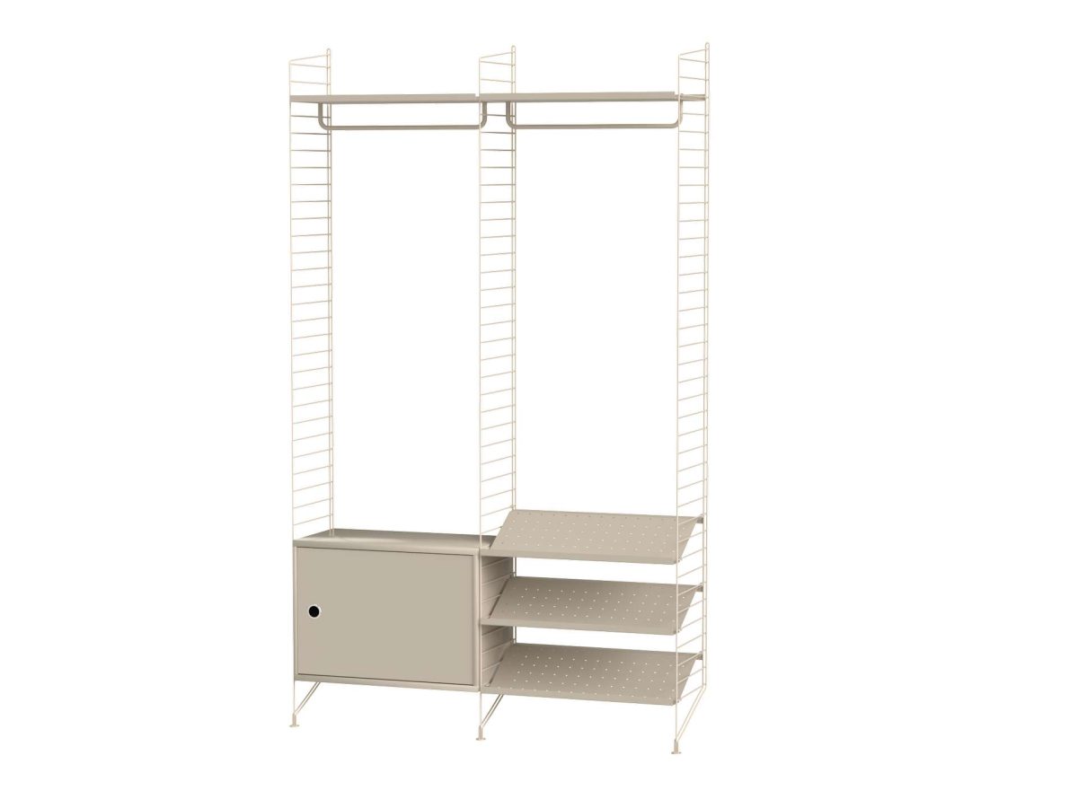 Schmale Garderobenwand funktional Beige Beige