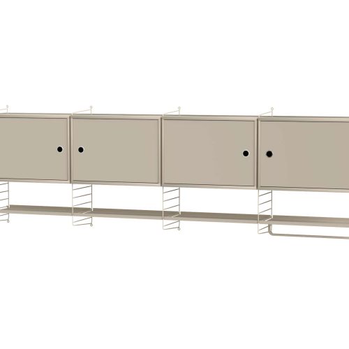 Langer Wandschrank mit Regalböden Beige