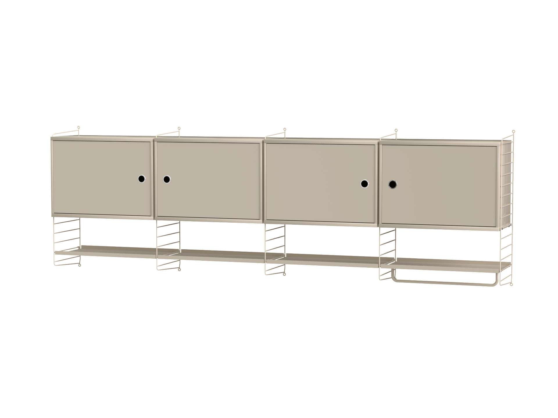 Langer Wandschrank mit Regalböden Beige Langer Wandschrank mit Regalböden Beige