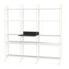 Regalwand mit Medienablage Beige Weiß