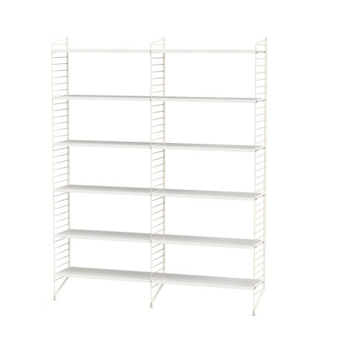Bücherregal minimalistisch Beige Weiß