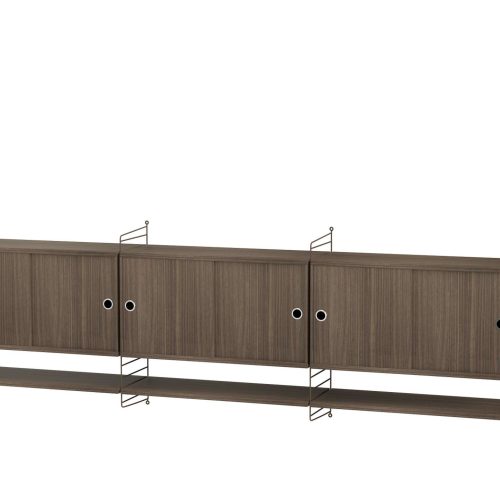 Sideboard wandmontage mit Regalböden Braun Walnuss
