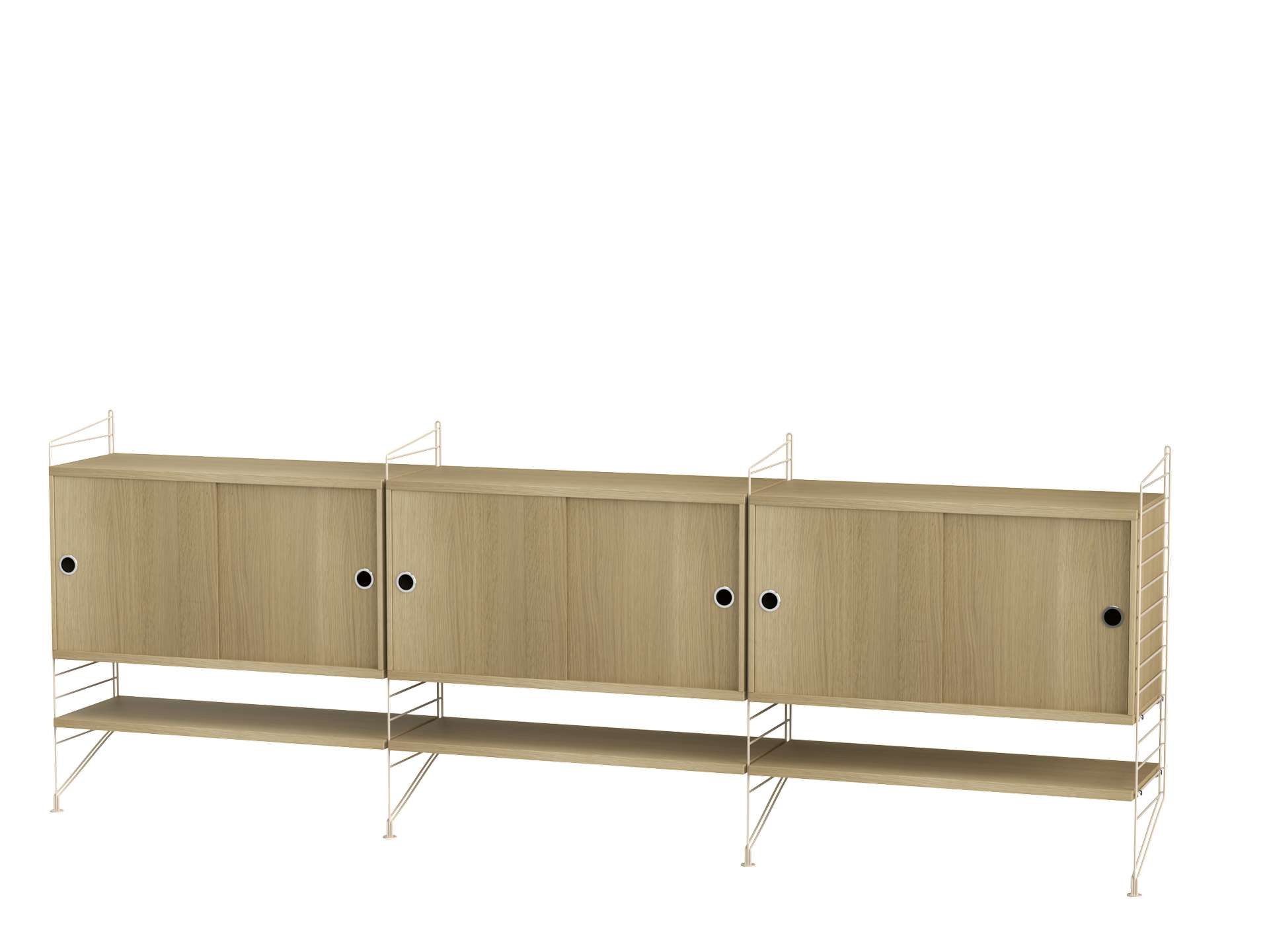 Sideboard Kommode mit Regalböden Beige Eiche - Gallery 1 Sideboard Kommode mit Regalböden Beige Eiche