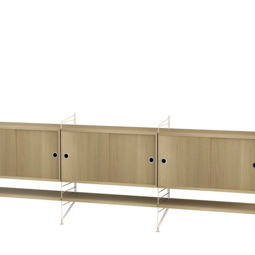 Sideboard Kommode mit Regalböden Beige Eiche Sideboard Kommode mit Regalböden Beige Eiche
