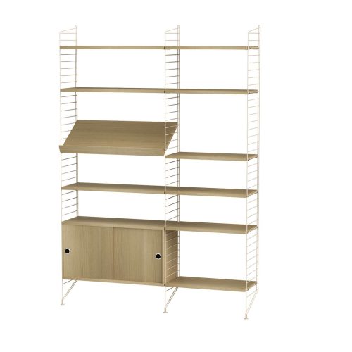 Funktionales Standregal mit Schrank Beige Eiche