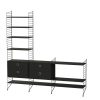 Sideboard Regal Kombination Schwarz Esche gebeizt