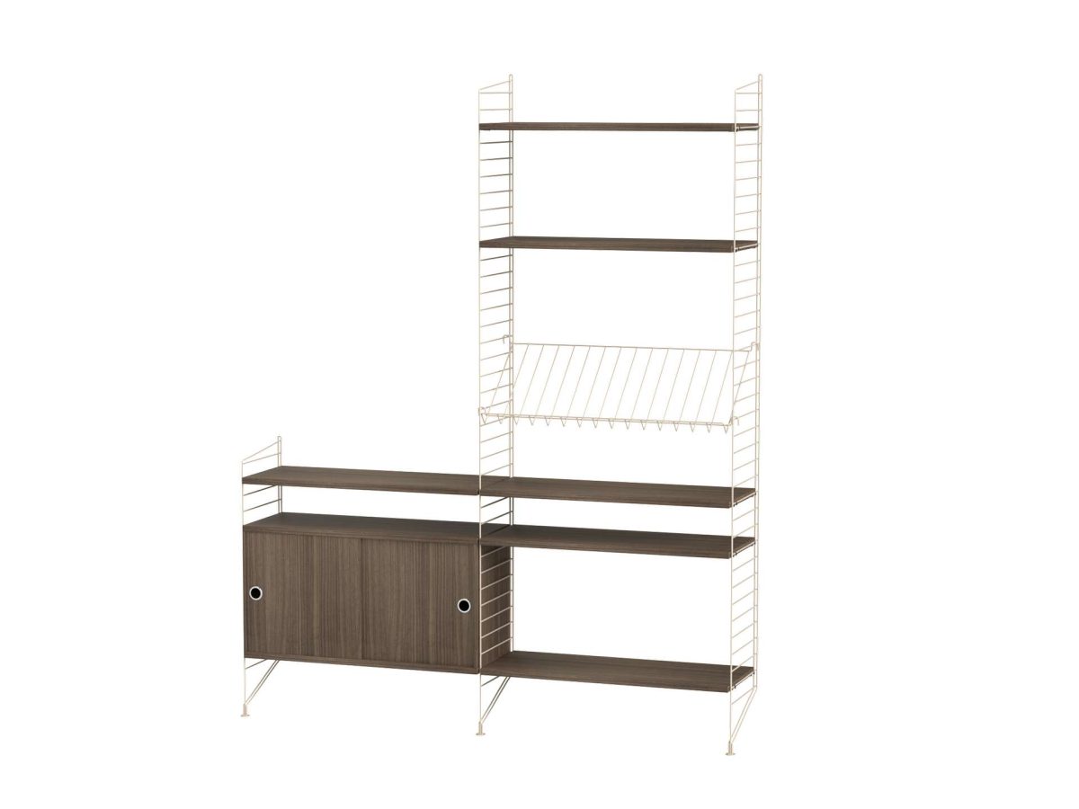 Standregal mit Kommode und Ablagen Beige Walnuss