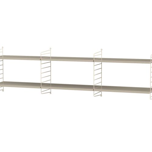 Langes Wandregal 2 Ebenen Beige Beige Langes Wandregal 2 Ebenen Beige Beige