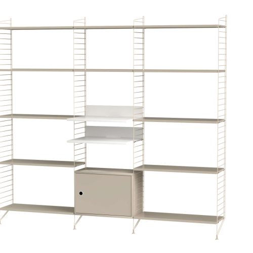 Design Regalwand mit Medienablage Beige