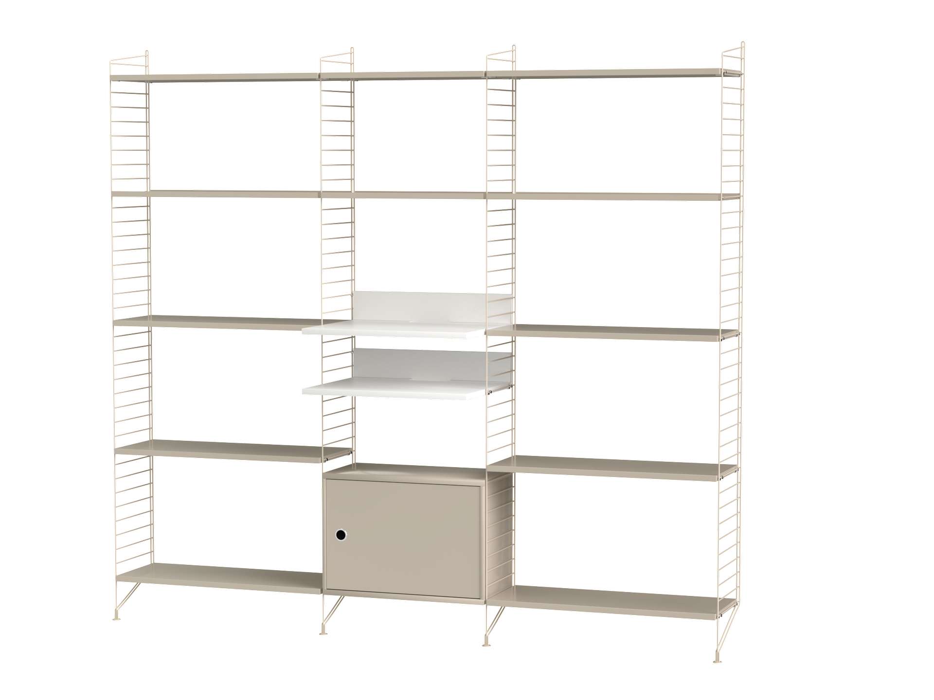 Design Regalwand mit Medienablage Beige Design Regalwand mit Medienablage Beige